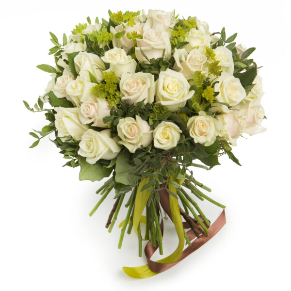 Bouquet of 24 white roses ;Ramo de 24 rosas blancas, Buquê de 24 rosas brancas