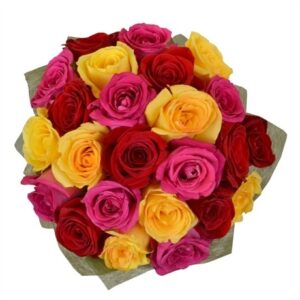 24 Rosas Mistas ; 24 Mixed Color Bouquet ; 24 Rosas Mixtas
