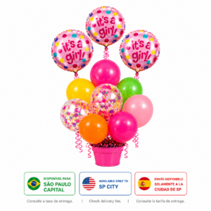 Bouquet de Balão para Comemorar o Nascimento de Uma Menina