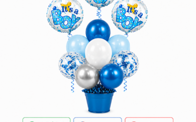 Bouquet de Balão para Comemorar o Nascimento de Um Menino