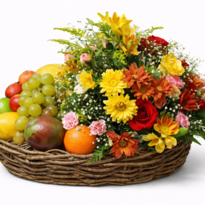 Cesta de Frutas e Flores