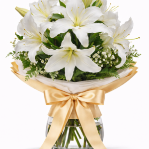 Lírios Brancos em Vaso