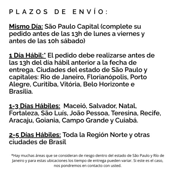 Plazos de Envío / Entrega