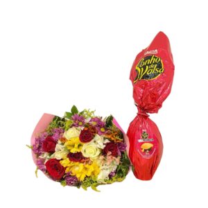 Buquê de Páscoa Encantada com Ovo de Chocolate