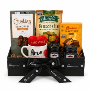 Cesta Romântica com Chocolates Belgas