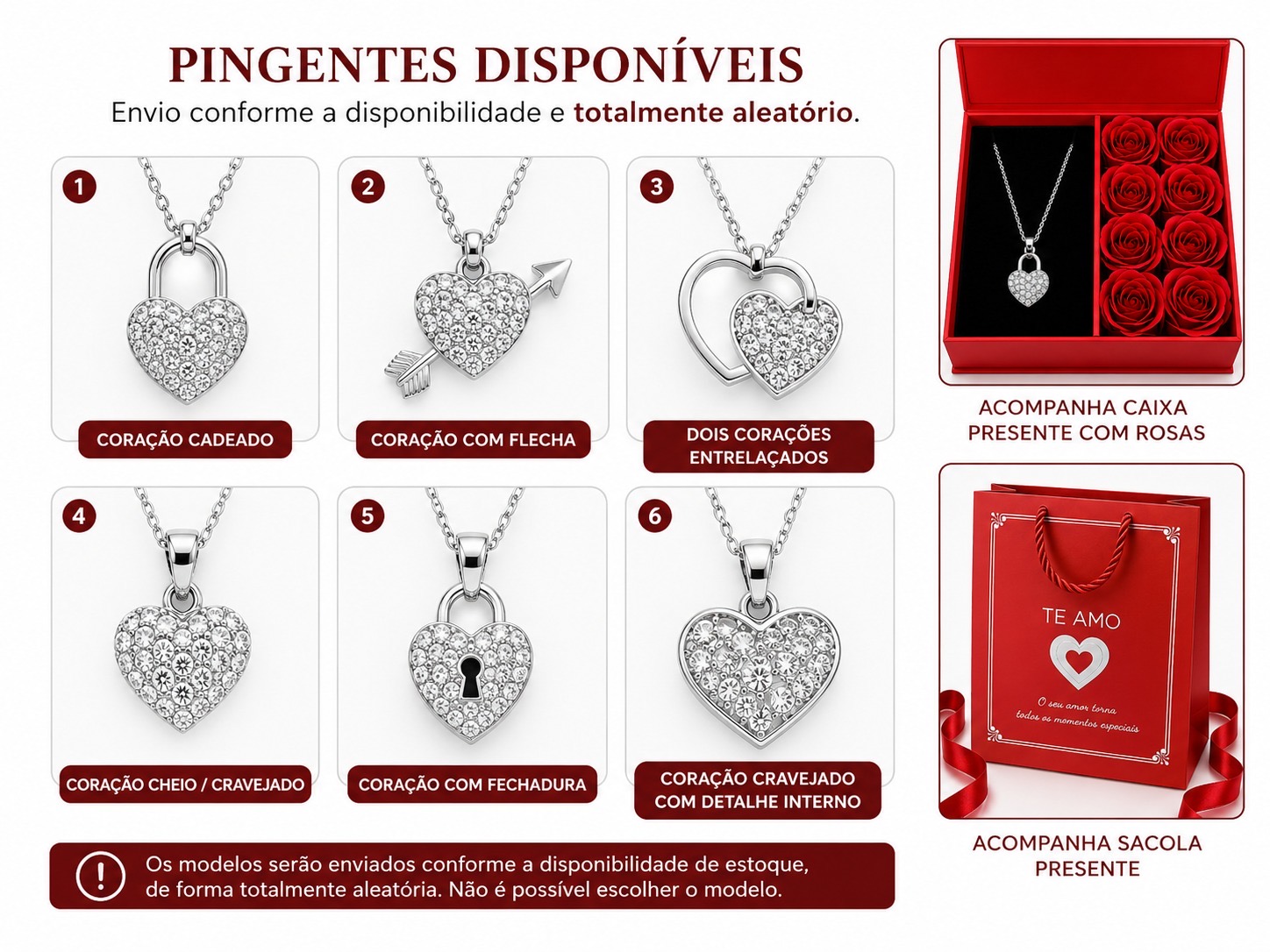Colar com 6 Rosas Eternas - Imagem 2